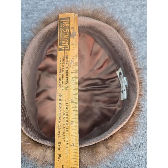 Vtg 1950-60s Real Mink Hat Fur Gimbels Brown Classy Dept Store Fashion - Picture 6 of 9